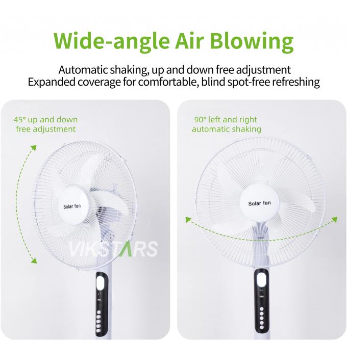 Solar Standventilator 16 Zoll mit Licht Energiesparend für Outdoor Camping Angeln 10