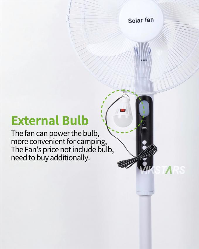 Solar Standventilator 16 Zoll mit Licht Energiesparend für Outdoor Camping Angeln 13