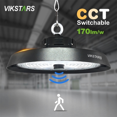 kaufen 170lm/w hohe Leuchtdichte UFO High Bay Lichter Unterstützung 3CCT mit Bewegungssensor Lager Industrielampen on-line-Fertigung